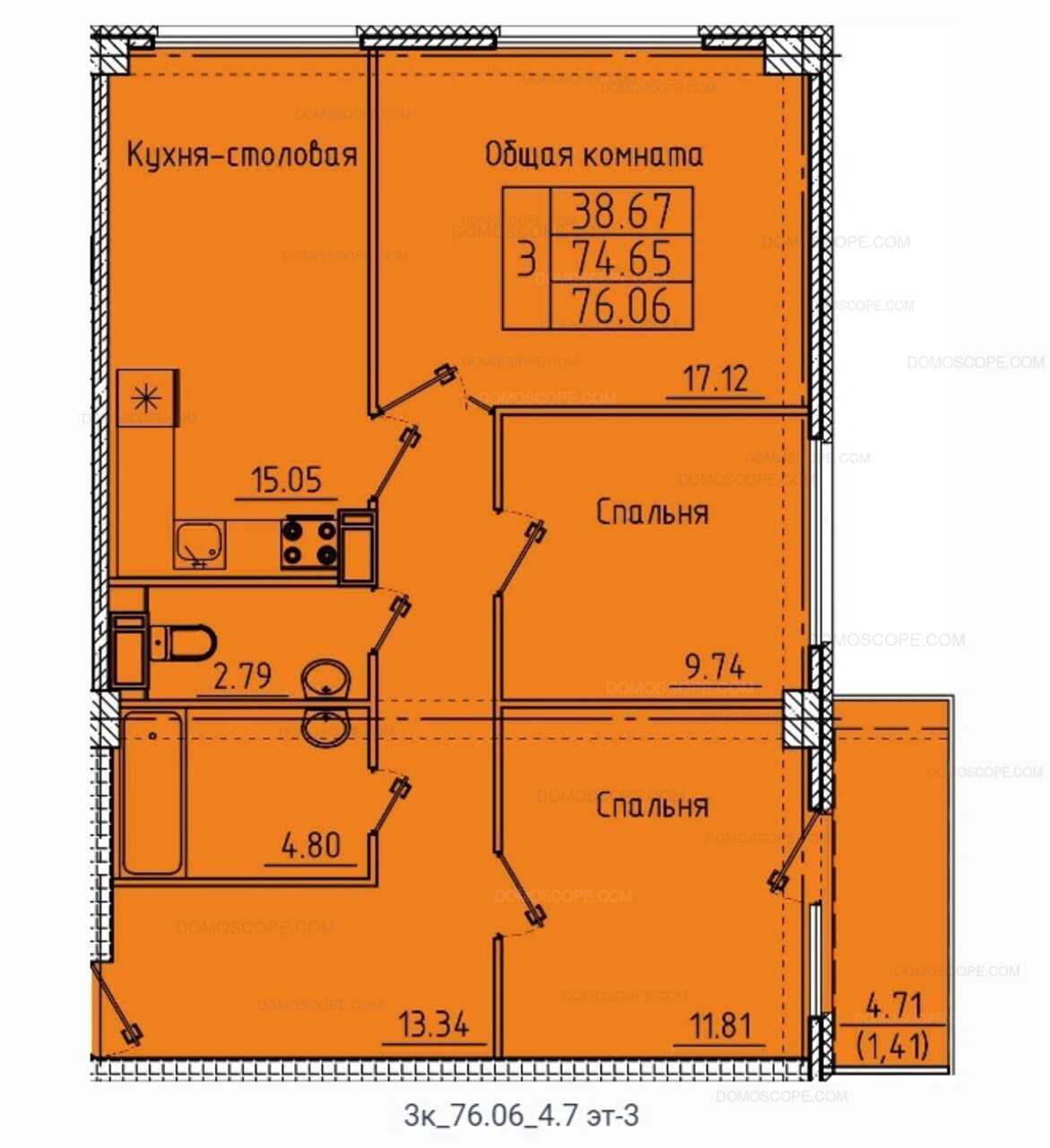 Продам 3-к Квартиру 76.2м2 ЖК Арбековская Застава | Домоскоп